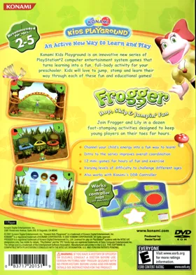 Konami Kids Playground - Frogger - Hop, Skip & Jumpin' Fun box cover back